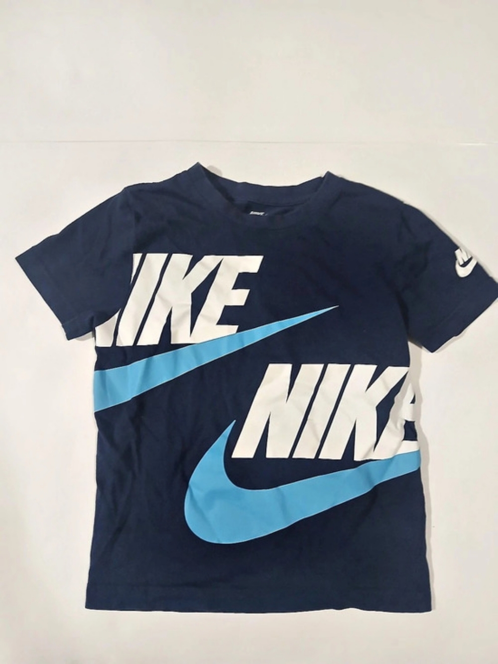 Nike Boys Large Blue Color Block Tee